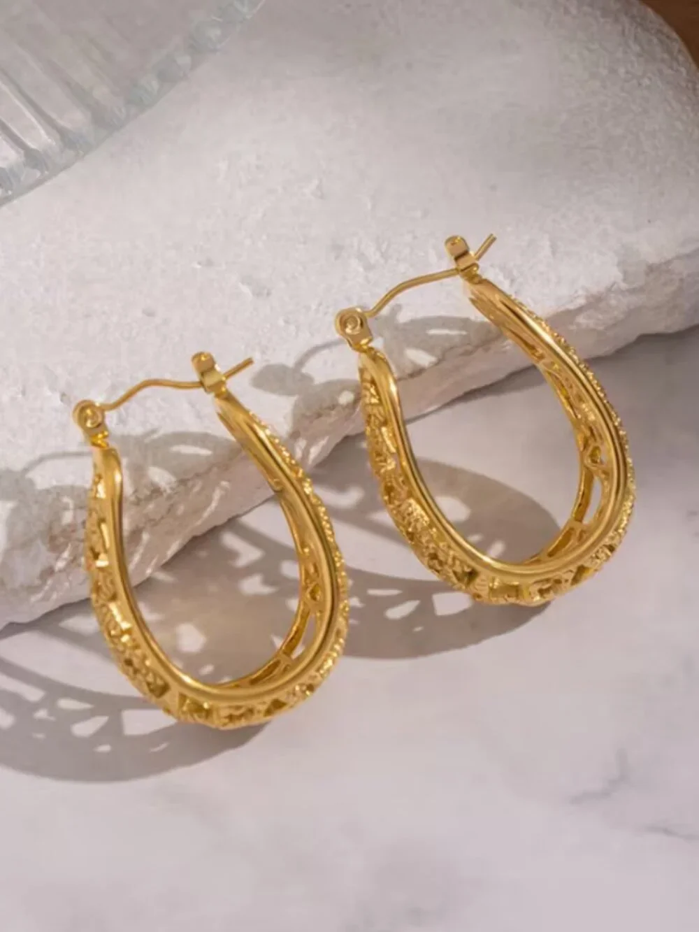 14K Gold Womens Small Etched Hoop Earrings Ladies New 14 K Silver Hoops Jewelry